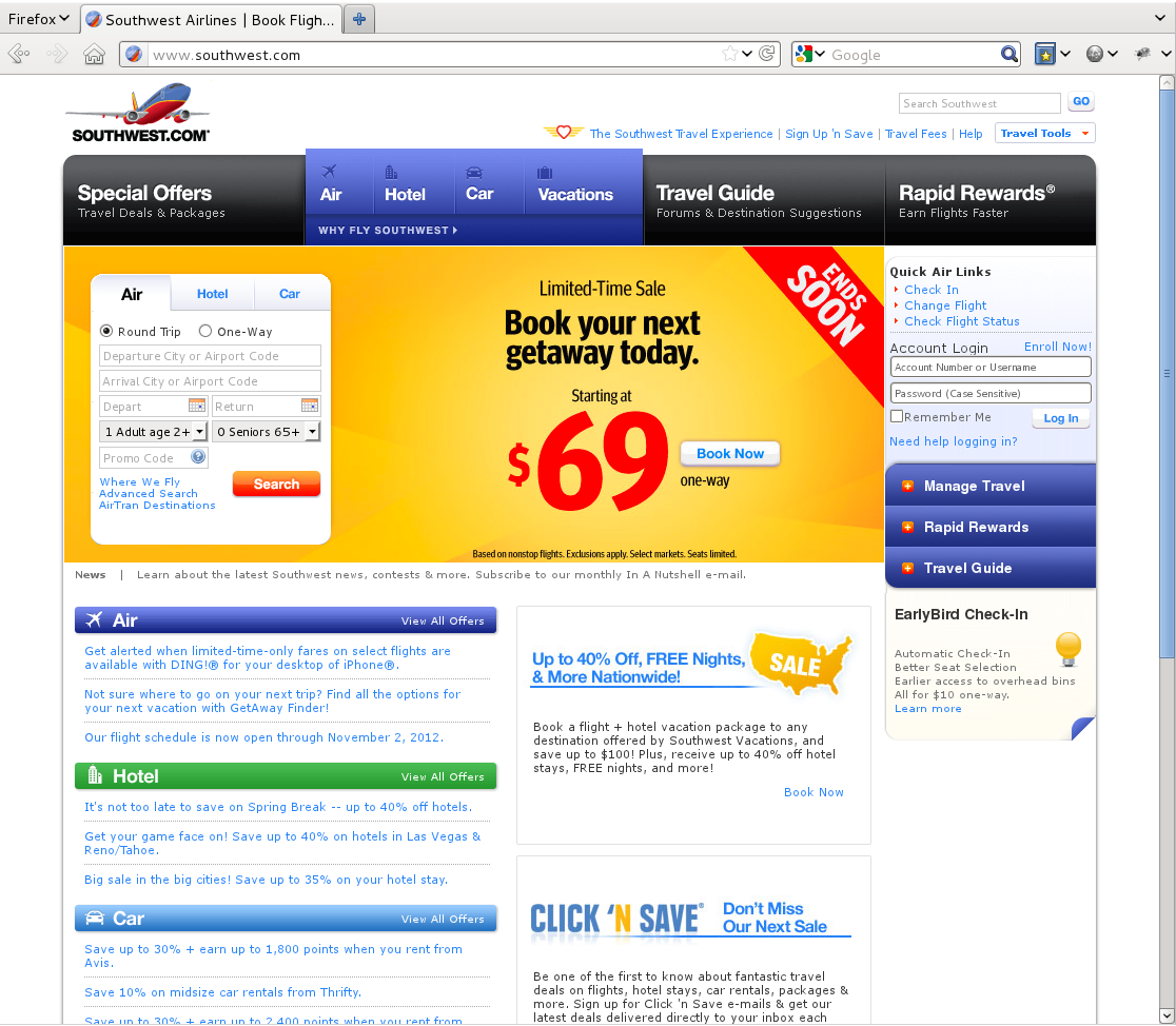 southwest desktop site